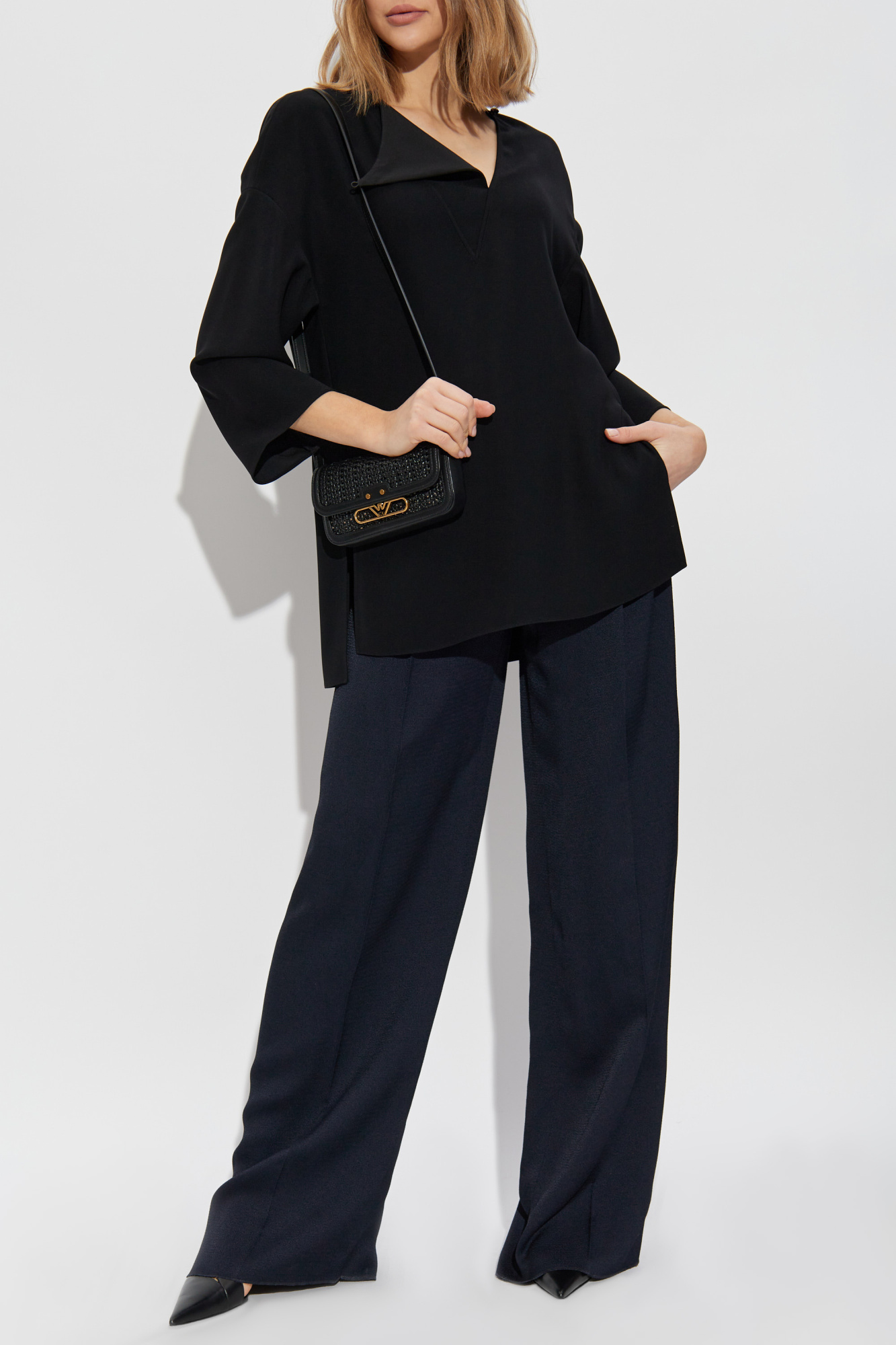 Navy blue Creased trousers Emporio Armani - Vitkac AS